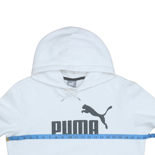 Puma Men's White Regular Fit Pullover Hoodie Size M
