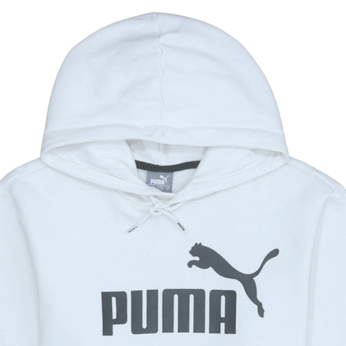 Puma Men's White Regular Fit Pullover Hoodie Size M