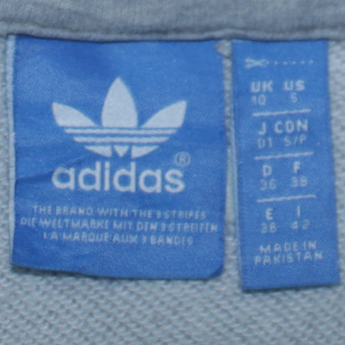 Adidas Womens Grey Hoodie Size 10 Classic Trefoil Logo Pullover