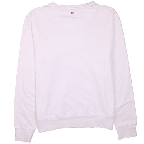 GANT Men's White Logo Crew Neck Cotton Sweatshirt Size L
