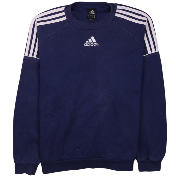 Adidas Mens Blue Crew Neck Pullover Sweatshirt M Sports Logo