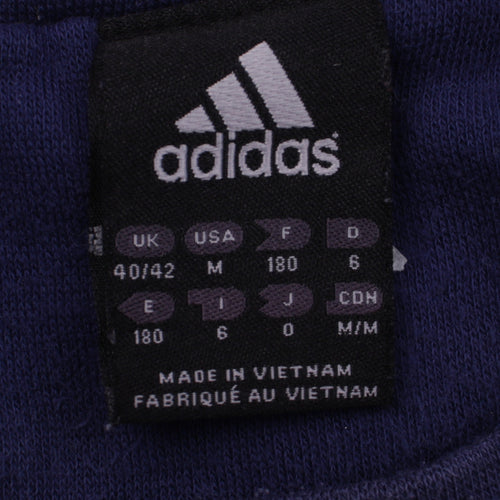Adidas Mens Blue Crew Neck Pullover Sweatshirt M Sports Logo