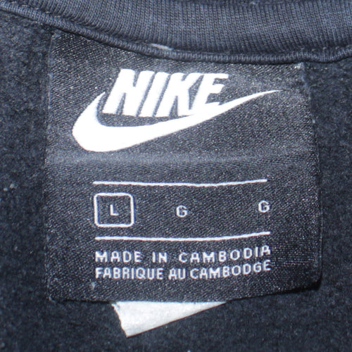 Nike Men's Black Pullover Hoodie L Fleece Sportswear Sweatshirt