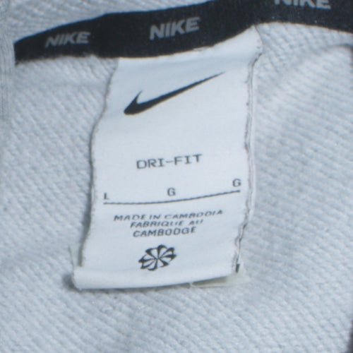 Nike Men's Grey Dri-Fit Pullover Hoodie Size L Sportswear