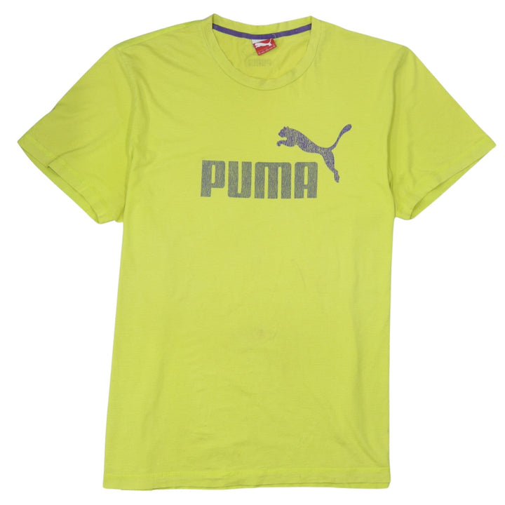 Puma Men's Yellow 2XL Sports Logo Short Sleeve T-Shirt