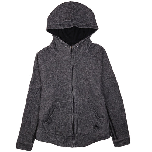 Adidas Womens Grey Full Zip Hoodie Size M 12-14 Sportswear