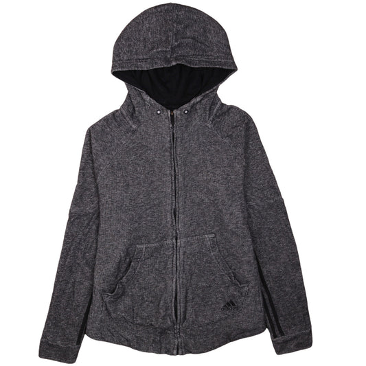 Adidas Womens Grey Full Zip Hoodie Size M 12-14 Sportswear
