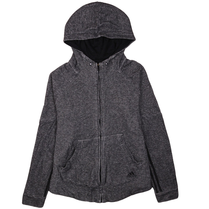 Adidas Womens Grey Full Zip Hoodie Size M 12-14 Sportswear