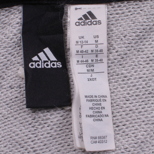 Adidas Womens Grey Full Zip Hoodie Size M 12-14 Sportswear
