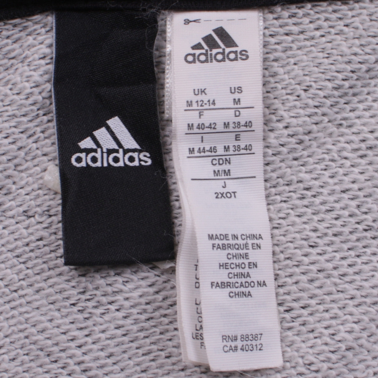 Adidas Womens Grey Full Zip Hoodie Size M 12-14 Sportswear