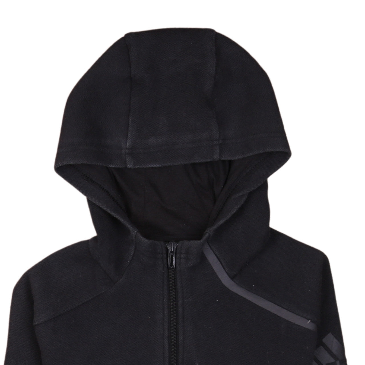 Adidas Boys Black Full Zip Hoodie Size 11-12 Years Hooded Fleece