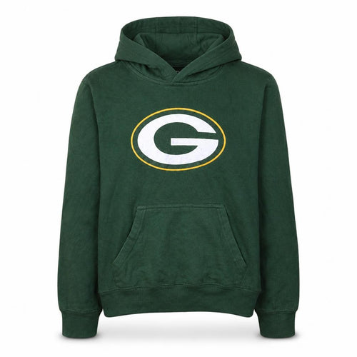 NFL Team Apparel Boys Green Pullover Hoodie Size 10-12 Graphic Print Cotton