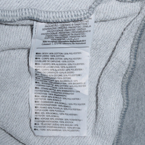 Nike Men's Grey Pullover Hoodie Small Cotton Blend Sportswear