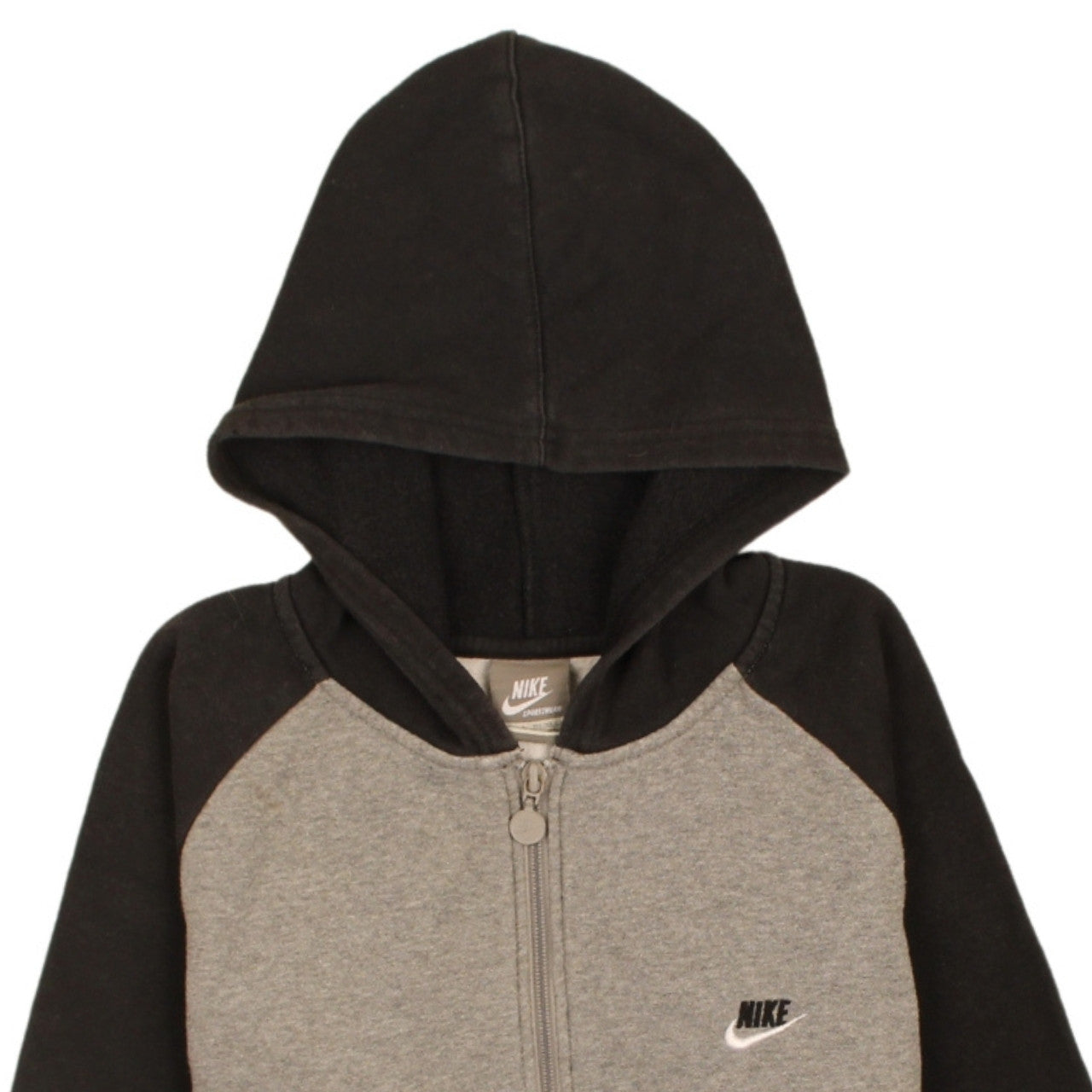 Nike Boys Grey Black Full Zip Hoodie L 12-13 Years Sportswear Logo