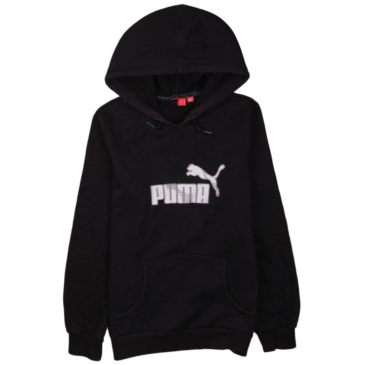 Puma Boys Black Size 12 Pullover Hoodie with Logo Detail