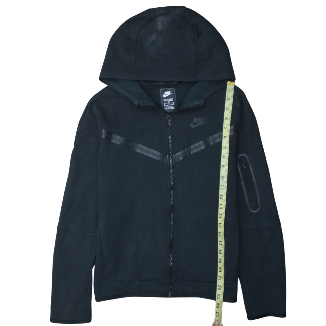 Nike Boys Black XL Full Zip Hoodie - Standard Fit Fleece Sweatshirt