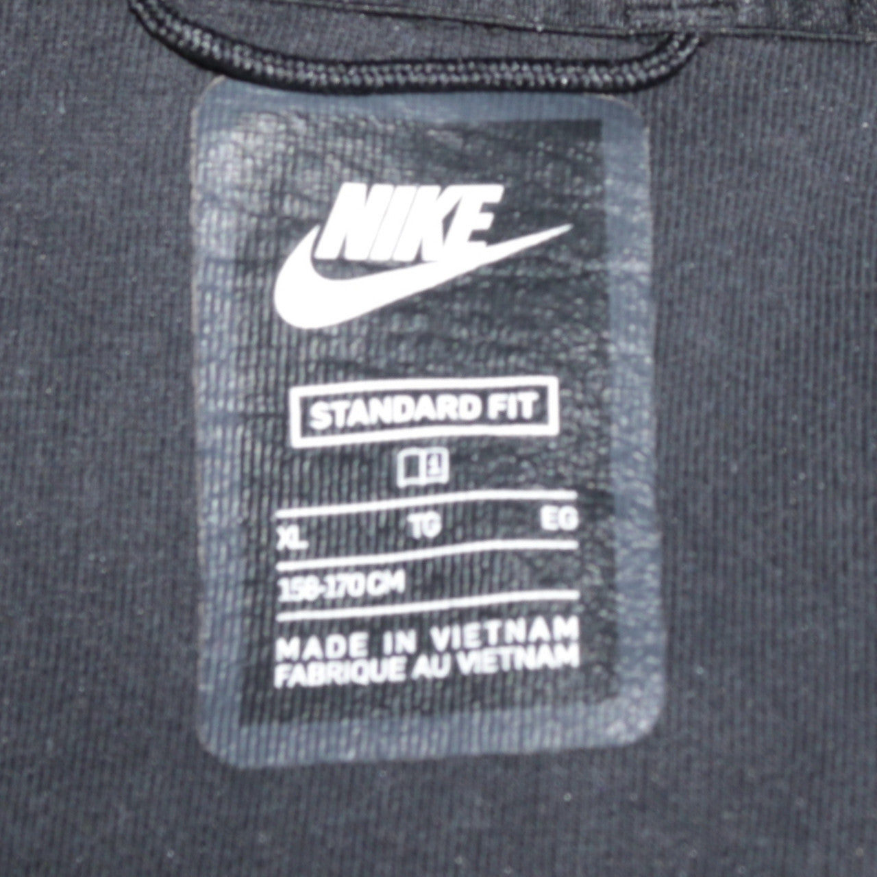 Nike Boys Black XL Full Zip Hoodie - Standard Fit Fleece Sweatshirt