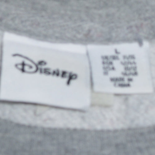 Disney Women's Grey Minnie Mouse Graphic Pullover Sweatshirt L
