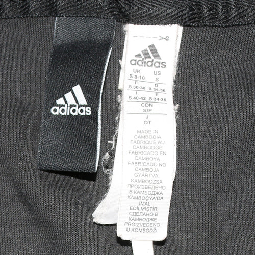 Adidas Womens Black Full Zip Hoodie Size S Embroidered Logo Casual