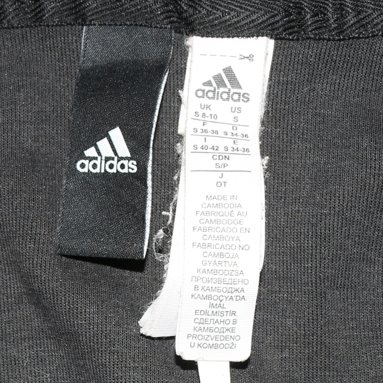 Adidas Womens Black Full Zip Hoodie Size S Embroidered Logo Casual