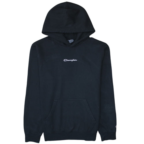 Champion Men's Black Pullover Hoodie Medium Fleece Logo Sweatshirt