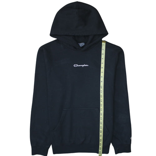 Champion Men's Black Pullover Hoodie Medium Fleece Logo Sweatshirt