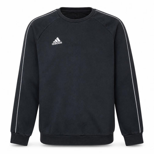 Front view of Adidas Men's Black Pullover Sweatshirt Medium Crew Neck Fleece