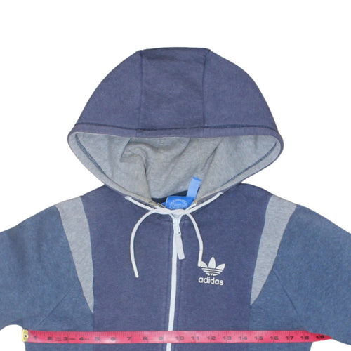 Adidas Men's Blue Full Zip Hoodie Size S Regular Fit Sportswear