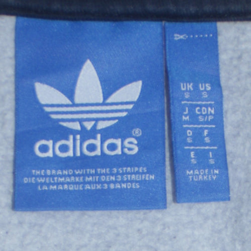Adidas Men's Blue Full Zip Hoodie Size S Regular Fit Sportswear