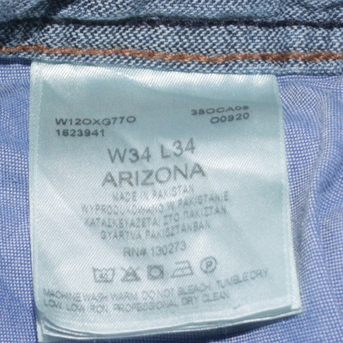 Wrangler Men's Blue Arizona Straight Leg Jeans W34 L34