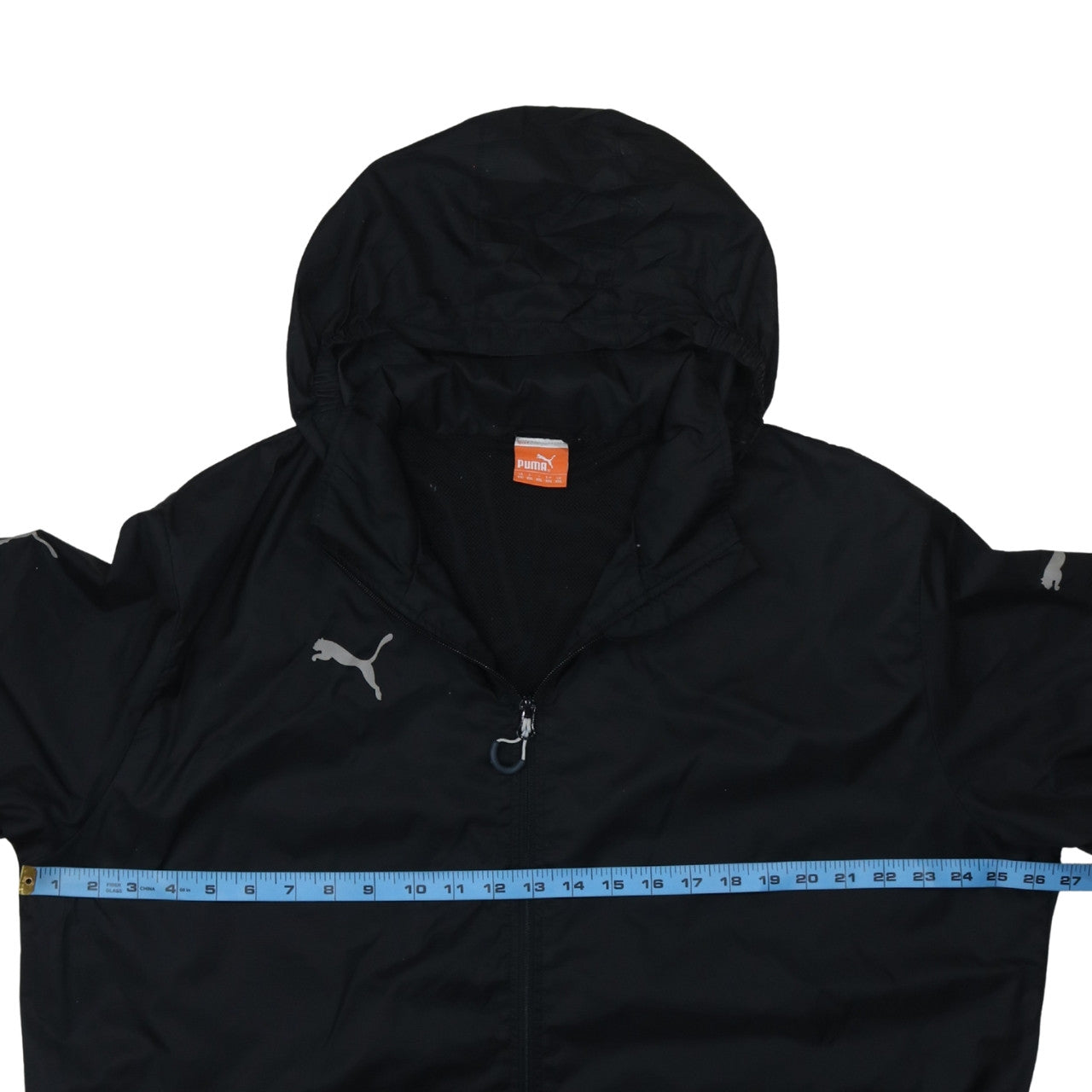 Puma Men's Black Hooded Windbreaker Jacket Size M