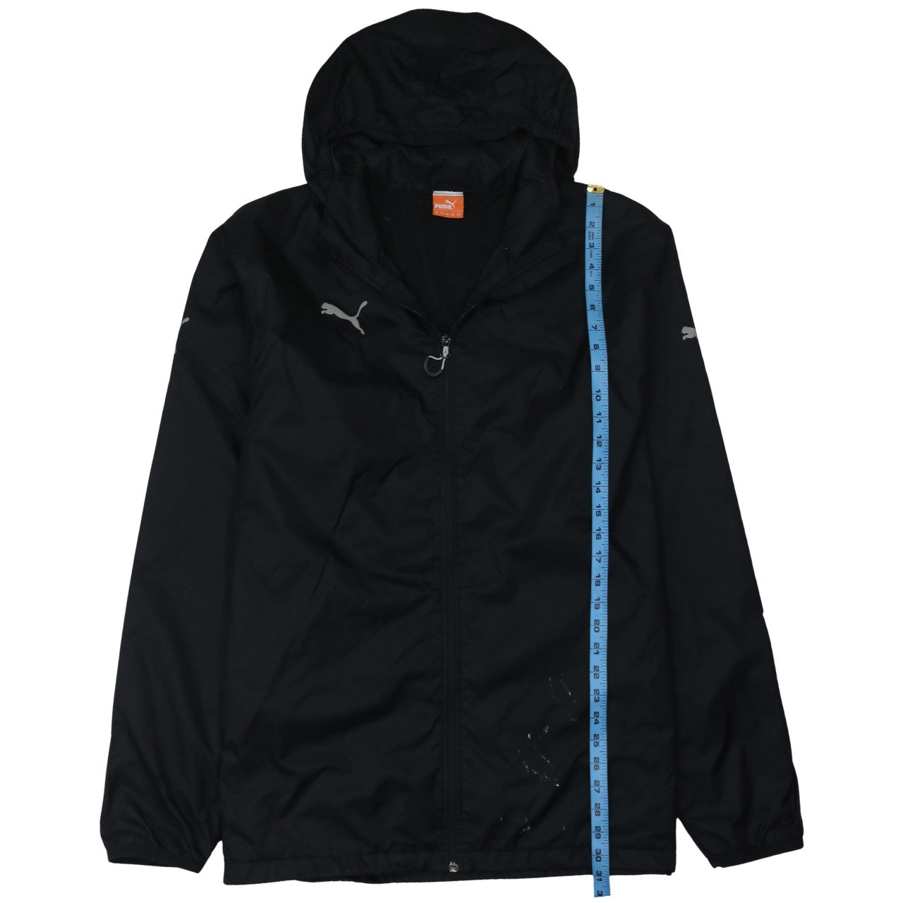 Puma Men's Black Hooded Windbreaker Jacket Size M