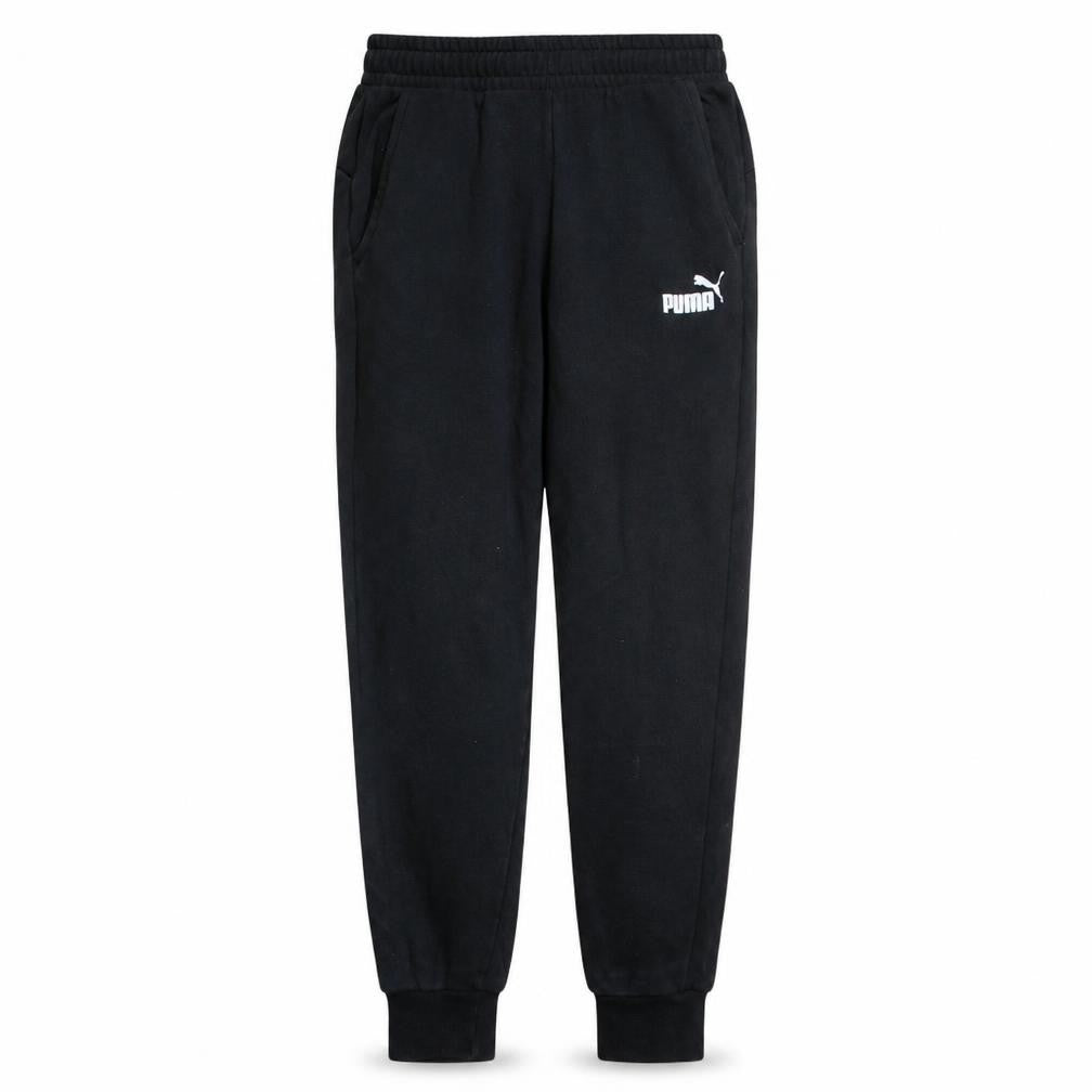 Front view of Puma Men's Black Jogger Sweatpants M Regular Fit Fleece