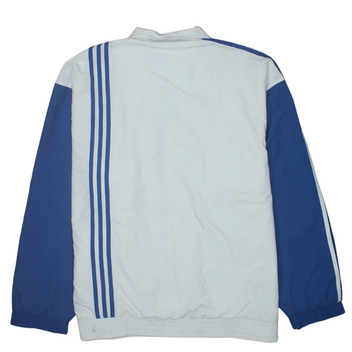 Adidas Mens White Blue Retro Track Jacket L 42in Full Zip Sportswear