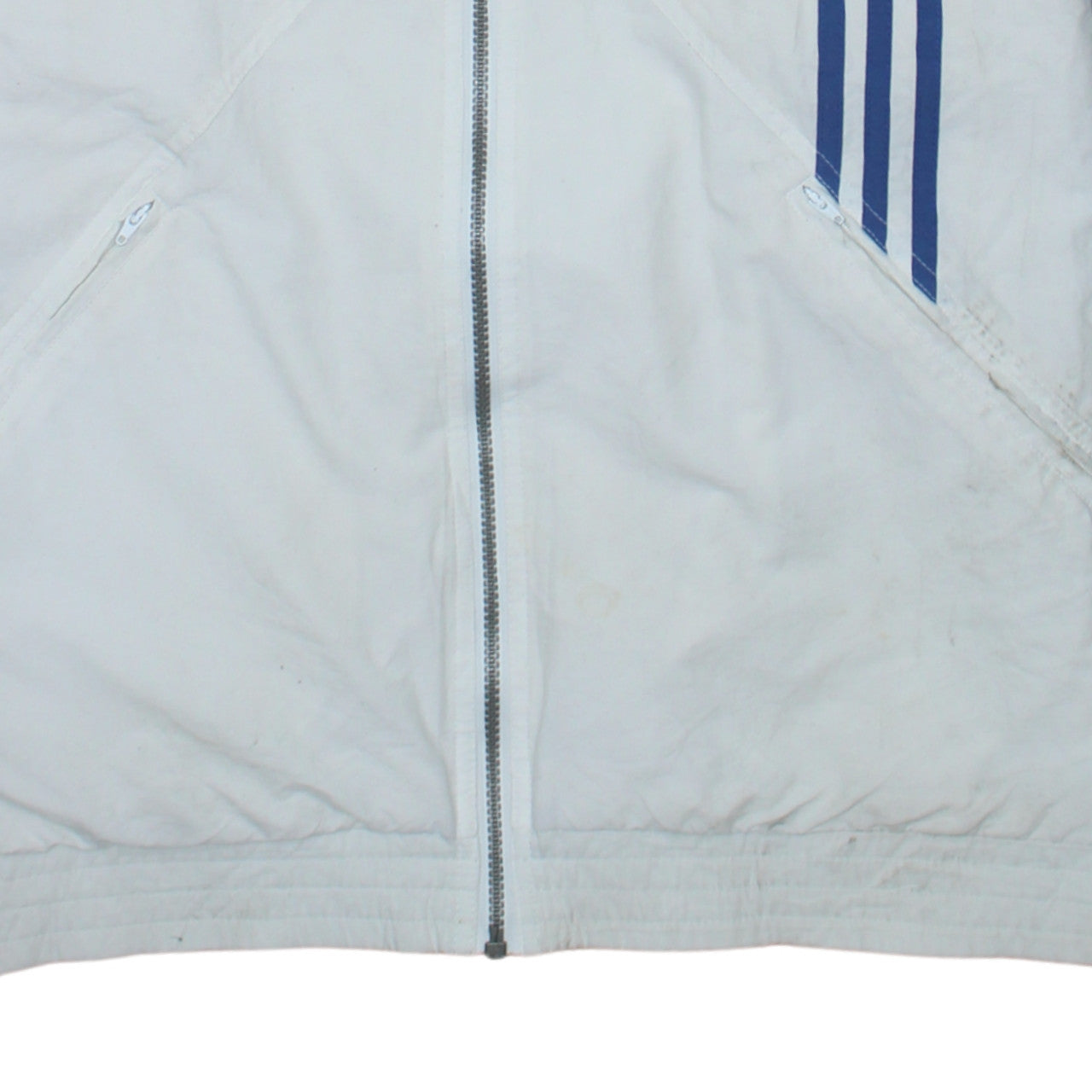 Adidas Mens White Blue Retro Track Jacket L 42in Full Zip Sportswear