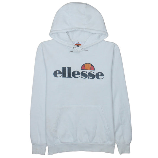 Ellesse Womens White Hoodie UK 12 Pullover Logo Hooded Sweatshirt