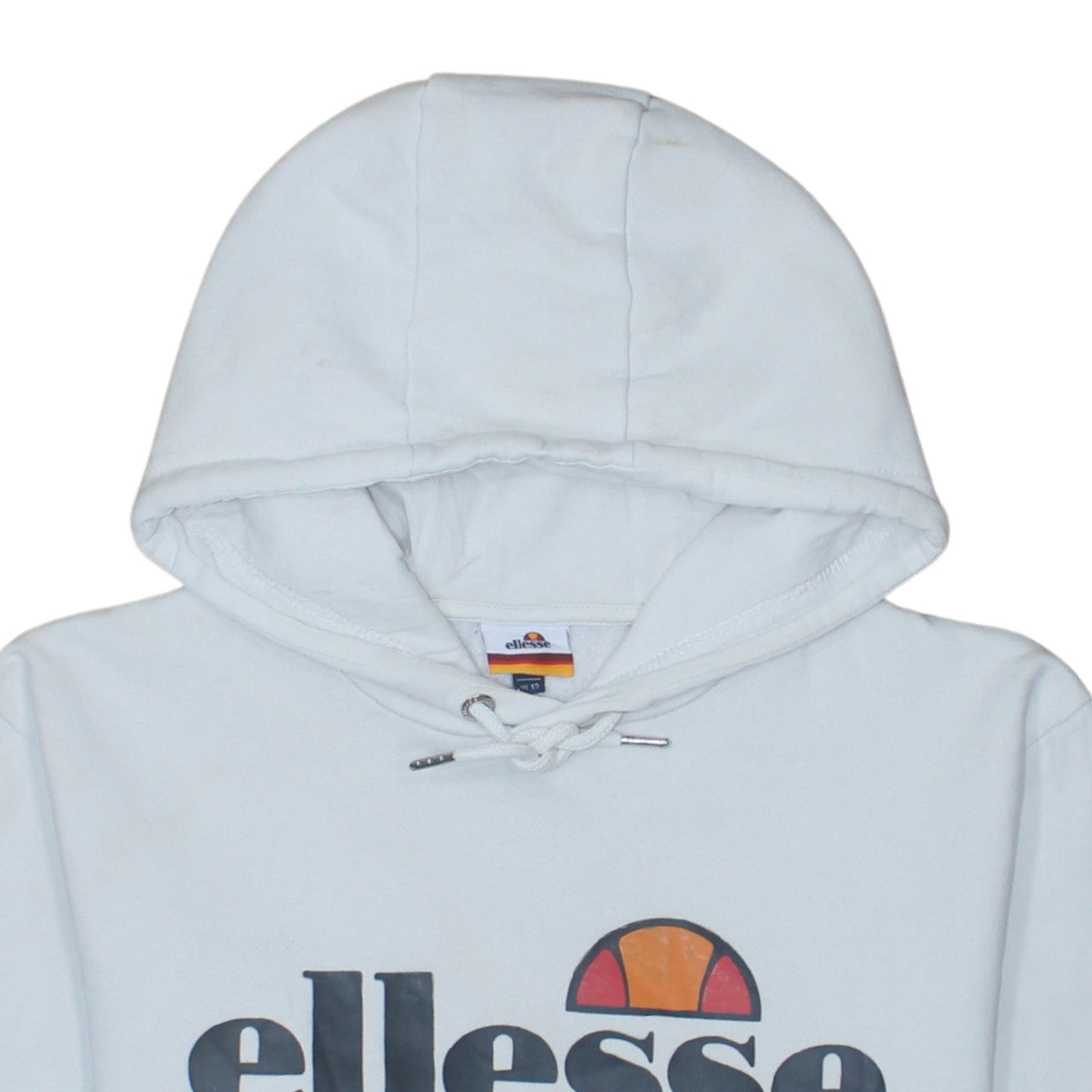 Ellesse Womens White Hoodie UK 12 Pullover Logo Hooded Sweatshirt