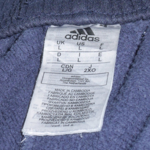 Adidas Men's Blue Jogger Trousers L Regular Fit Elastic Waist
