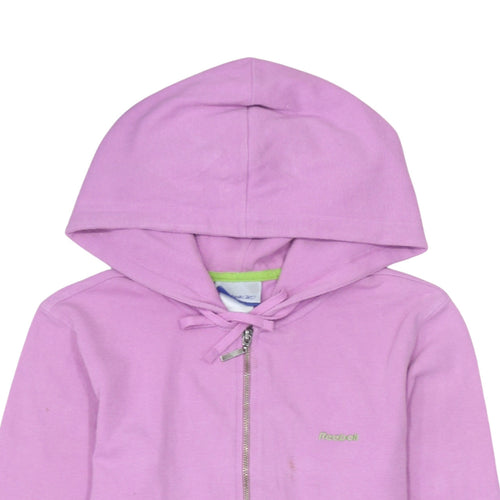 Reebok Womens Pink Full Zip Hoodie Size 12 Cotton Blend Casual Sweatshirt