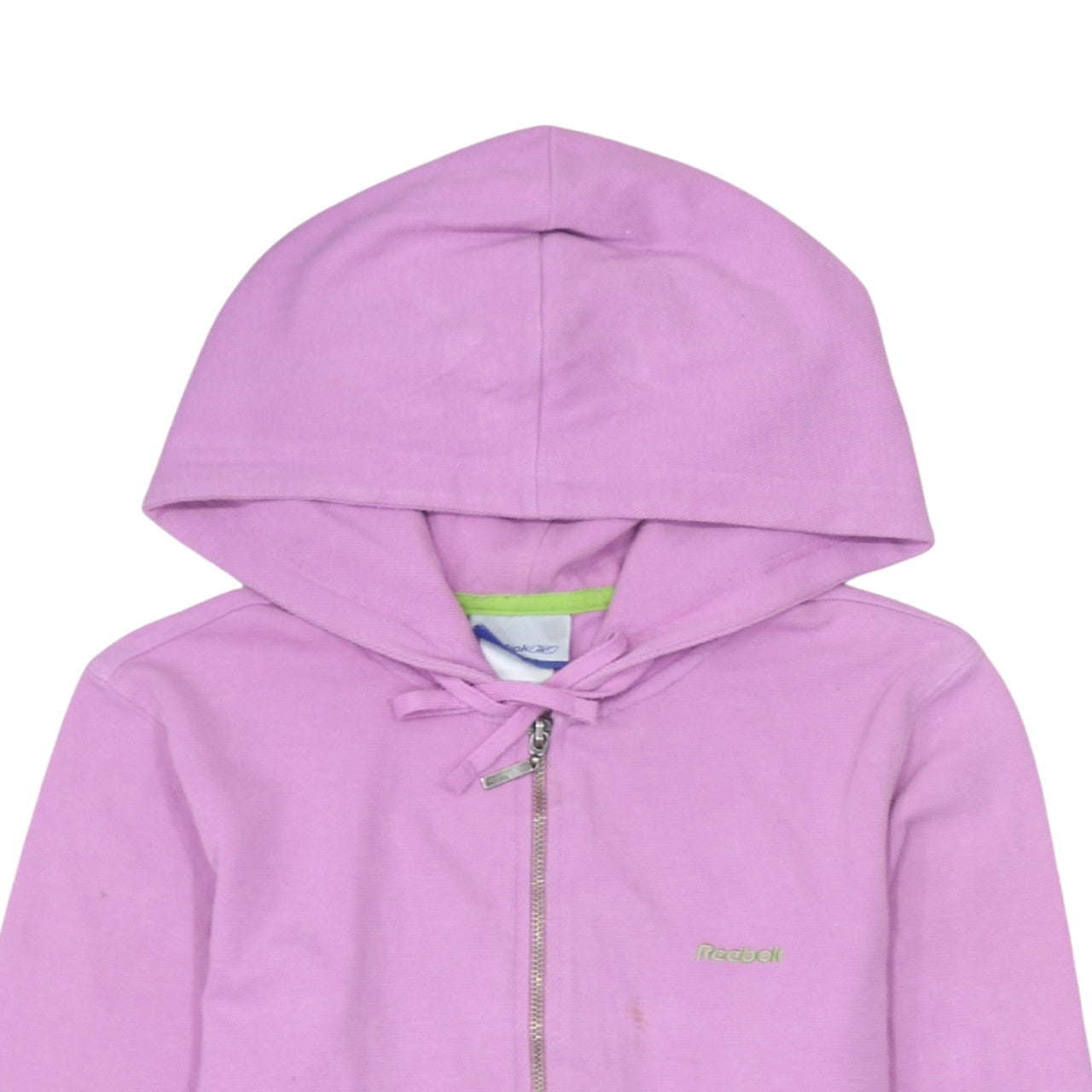 Reebok Womens Pink Full Zip Hoodie Size 12 Cotton Blend Casual Sweatshirt