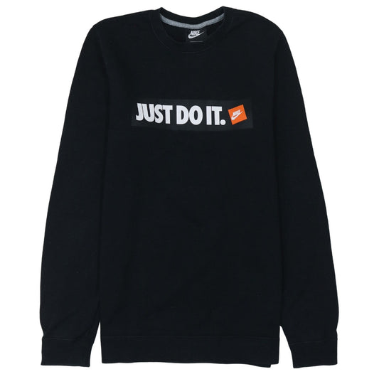 Nike Men's Black 'Just Do It' Crew Neck Pullover Sweatshirt Small