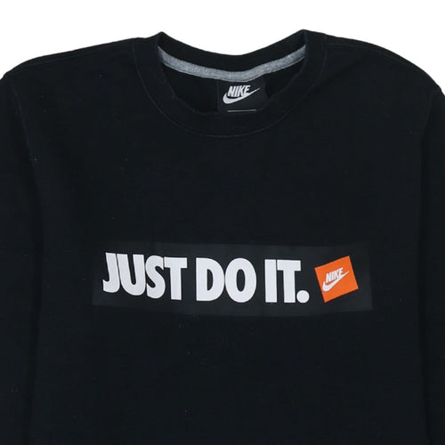 Nike Men's Black 'Just Do It' Crew Neck Pullover Sweatshirt Small
