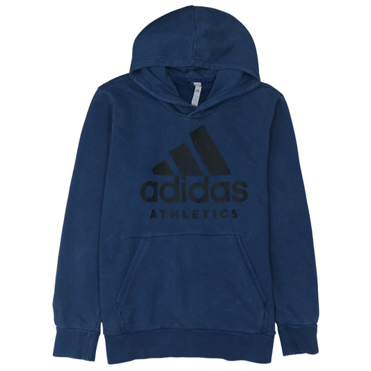 Adidas Men's Blue Pullover Hoodie L Logo Athletic Long Sleeve