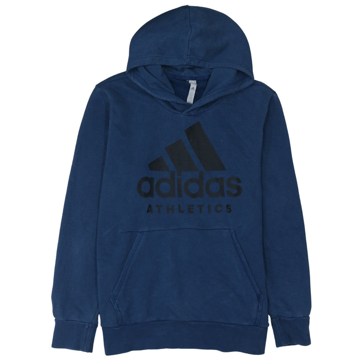 Adidas Men's Blue Pullover Hoodie L Logo Athletic Long Sleeve