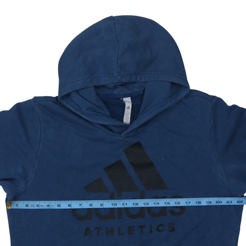 Adidas Men's Blue Pullover Hoodie L Logo Athletic Long Sleeve