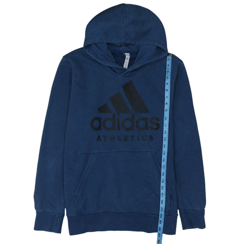 Adidas Men's Blue Pullover Hoodie L Logo Athletic Long Sleeve