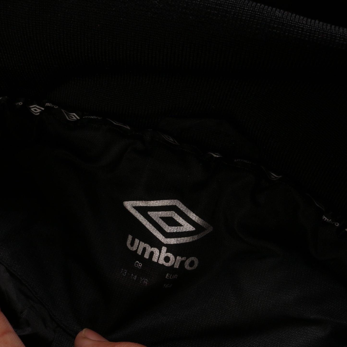 Umbro Boys Black 13-14 Years Hooded Long Puffer Coat Football Team Jacket