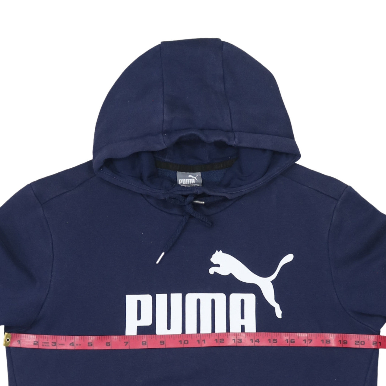 Puma Men's Blue Small Pullover Hoodie with Logo Print