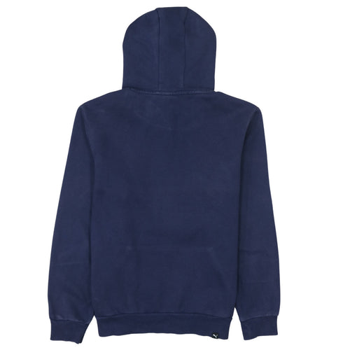 Puma Men's Blue Small Pullover Hoodie with Logo Print