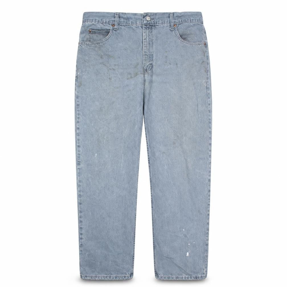 Front view of Lee Men's Blue Regular Fit Straight Leg Jeans Size 42x30